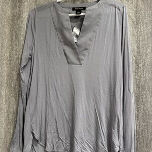 White House Black Market Slate Long Sleeve Top